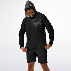 Men's Long Sleeve Hooded Performance Shirt - AOP