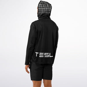 Men's Long Sleeve Hooded Performance Shirt - AOP