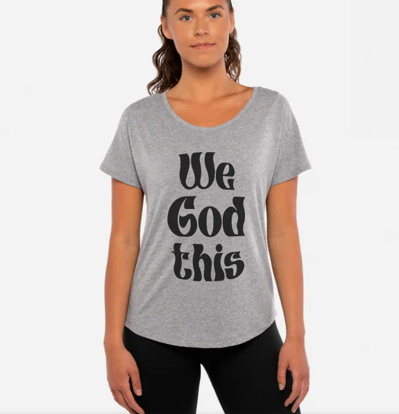 WE GOD THIS Women’s Triblend Short Sleeve Dolman