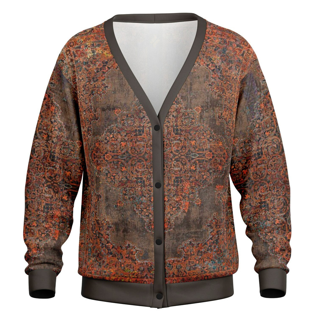 Cardigan - Brown Orange print