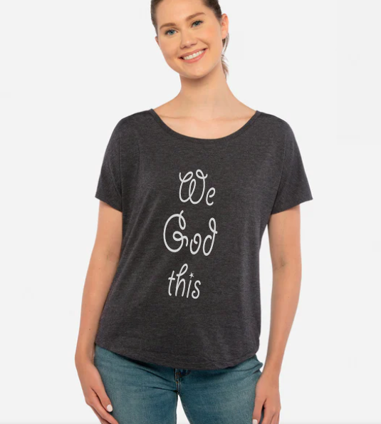 WE GOD THIS Women’s Triblend Short Sleeve Dolman